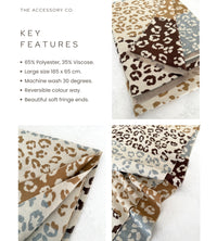 Cream Multicolour Leopard Print Scarf