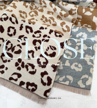 Cream Multicolour Leopard Print Scarf