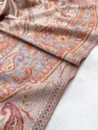 LARGE CREAM MULTI COLOUR PAISLEY PASHMINA SHAWL SCARF WRAP