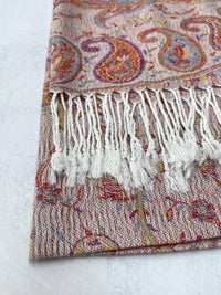 LARGE CREAM MULTI COLOUR PAISLEY PASHMINA SHAWL SCARF WRAP
