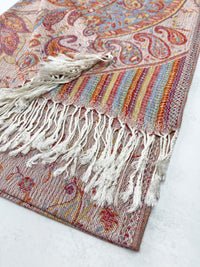 LARGE CREAM MULTI COLOUR PAISLEY PASHMINA SHAWL SCARF WRAP