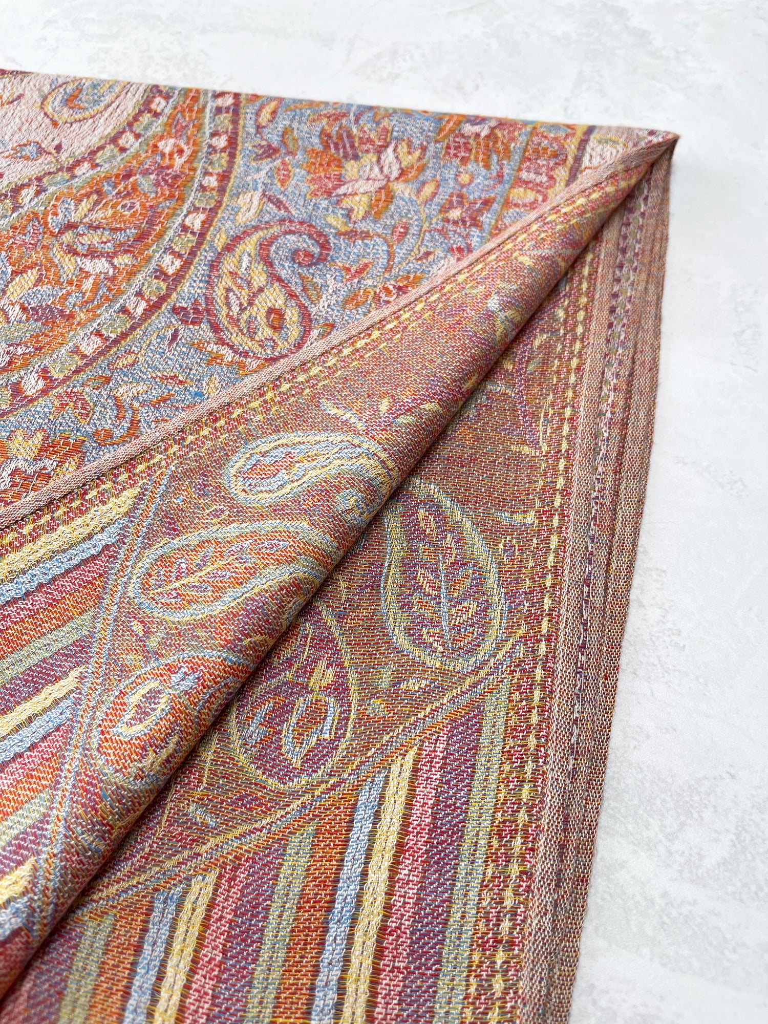 LARGE CREAM MULTI COLOUR PAISLEY PASHMINA SHAWL SCARF WRAP