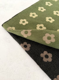 LARGE GREEN FLOWER PRINT REVERSIBLE WINTER SHAWL BLANKET SCARF