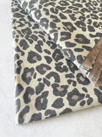 LARGE GREY LEOPARD PRINT REVERSIBLE WINTER SHAWL BLANKET SCARF