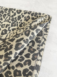 LARGE GREY LEOPARD PRINT REVERSIBLE WINTER SHAWL BLANKET SCARF
