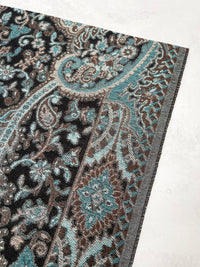 LARGE HAZED BLACK MULTI COLOUR PAISLEY PASHMINA SHAWL SCARF WRAP