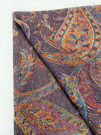 LARGE NAVY BLUE MULTI COLOUR PAISLEY PASHMINA SHAWL SCARF WRAP