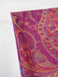 LARGE PURPLE MULTI COLOUR PAISLEY PASHMINA SHAWL SCARF WRAP