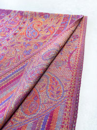 LARGE PURPLE MULTI COLOUR PAISLEY PASHMINA SHAWL SCARF WRAP