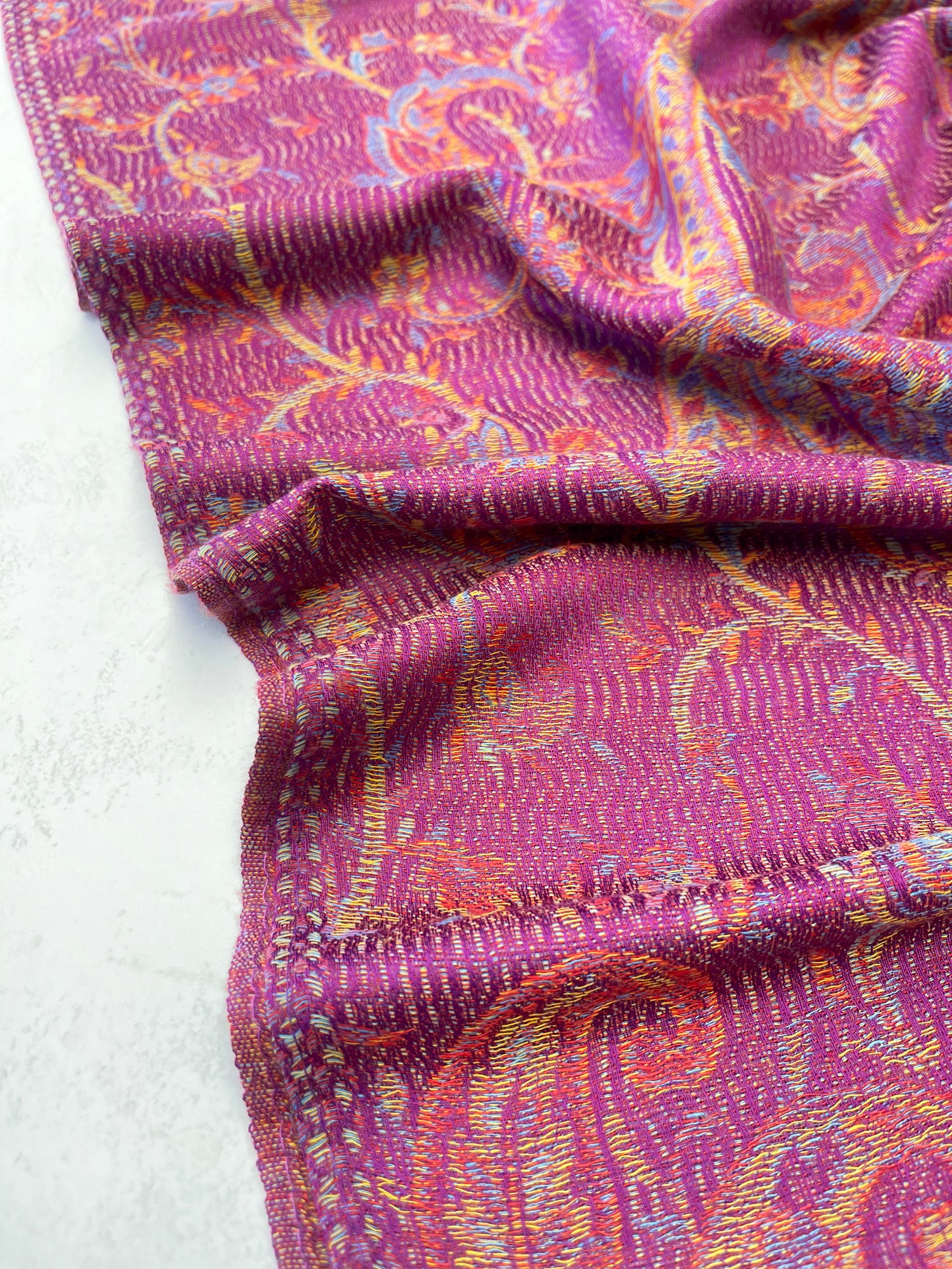 LARGE PURPLE MULTI COLOUR PAISLEY PASHMINA SHAWL SCARF WRAP