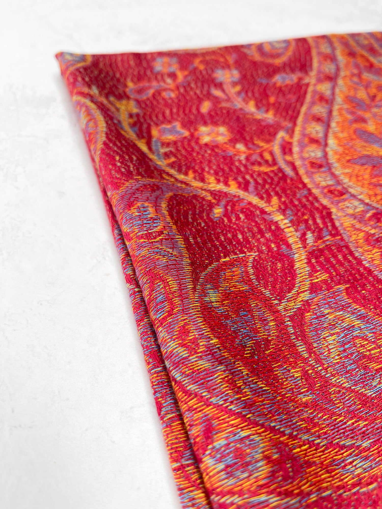 LARGE RED MULTI COLOUR PAISLEY PASHMINA SHAWL SCARF WRAP