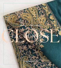 LARGE TEAL PAISLEY CASHMERE COTTON BLEND WINTER SHAWL BLANKET SCARF - A-SHU.CO.UK