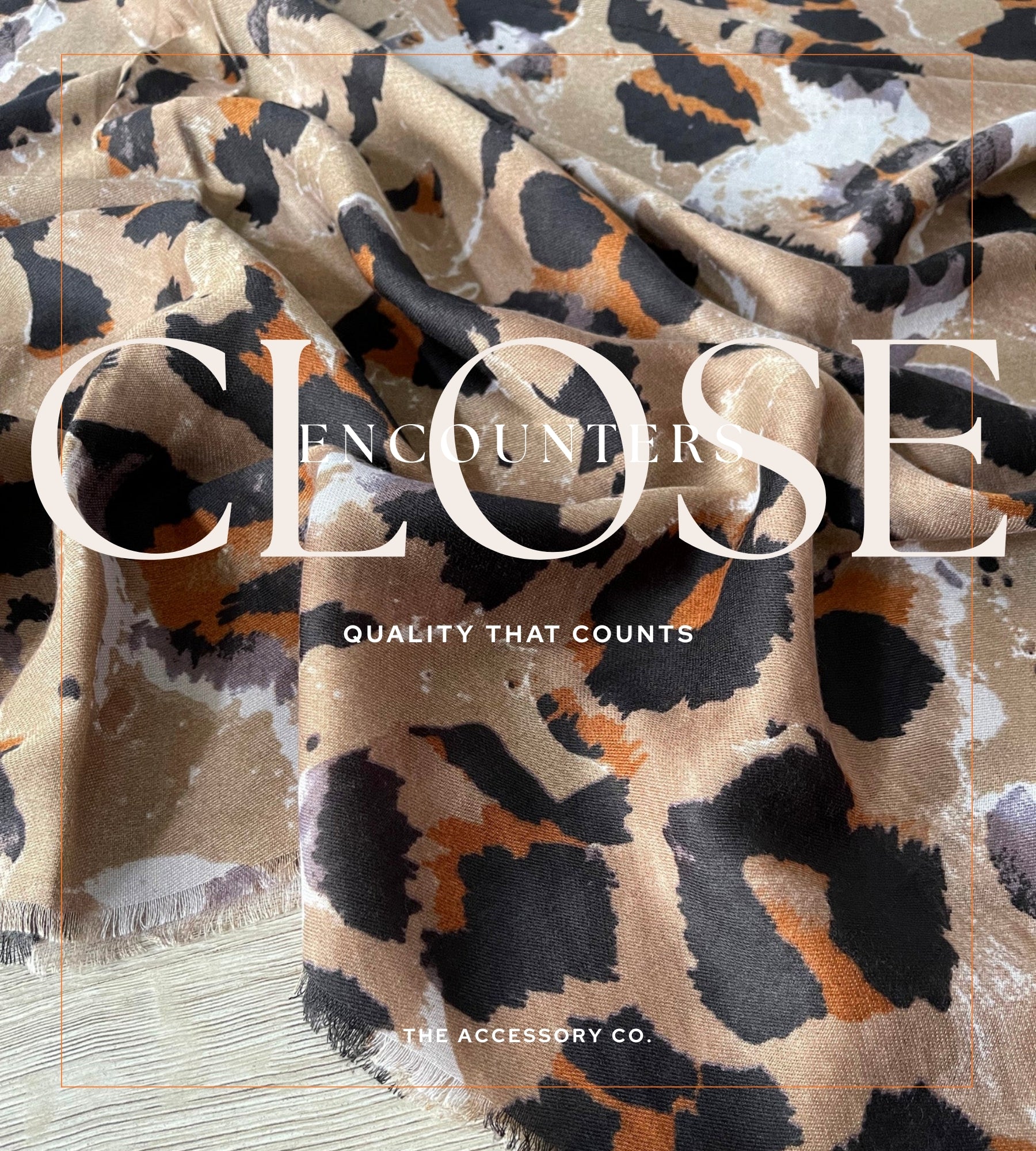 LARGE BEIGE CAMEO LEOPARD PRINT SCARF