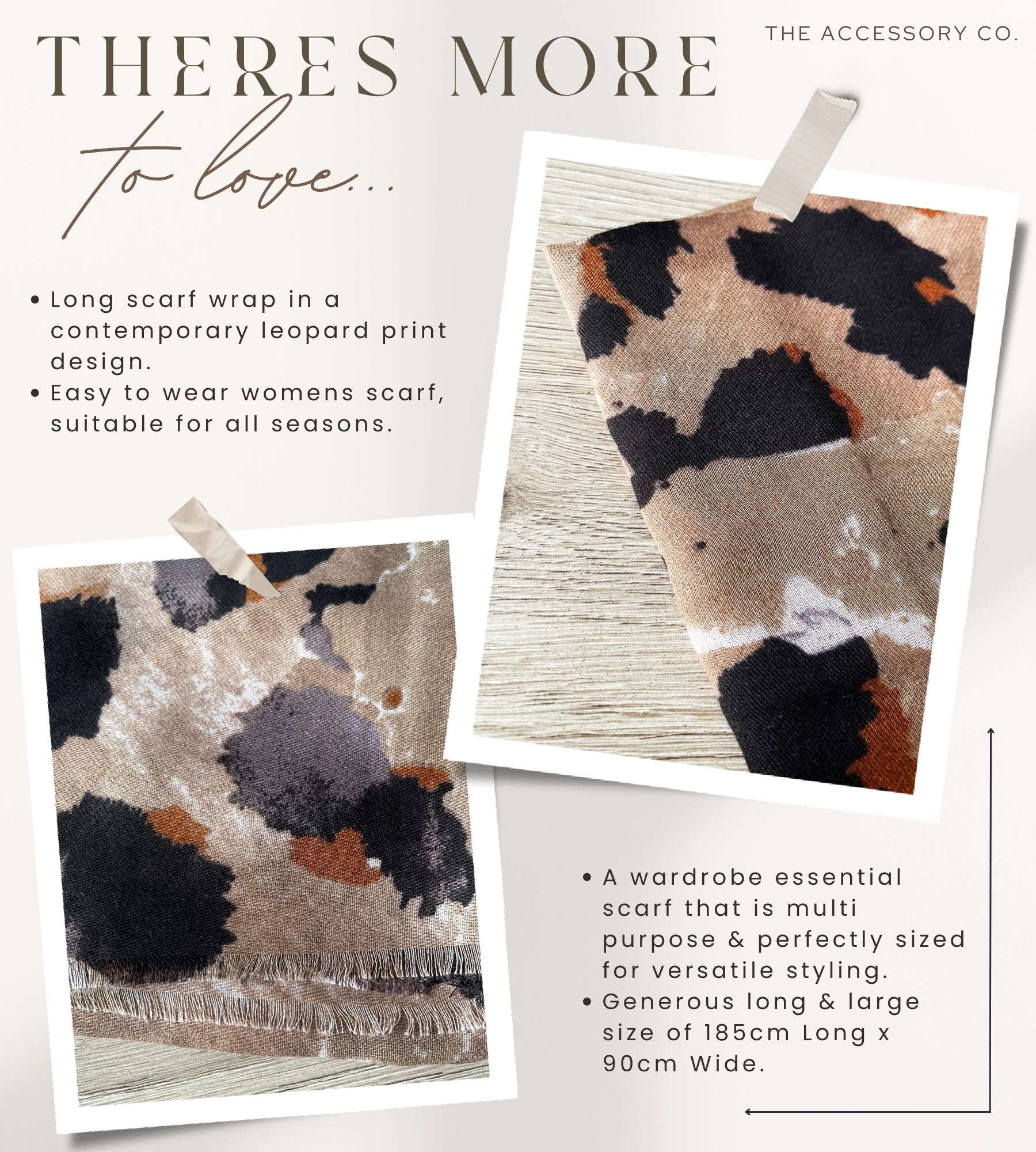 LARGE BEIGE CAMEO LEOPARD PRINT SCARF