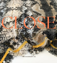 LARGE BEIGE SNAKESKIN PRINT SHAWL SCARF WITH STRIPE