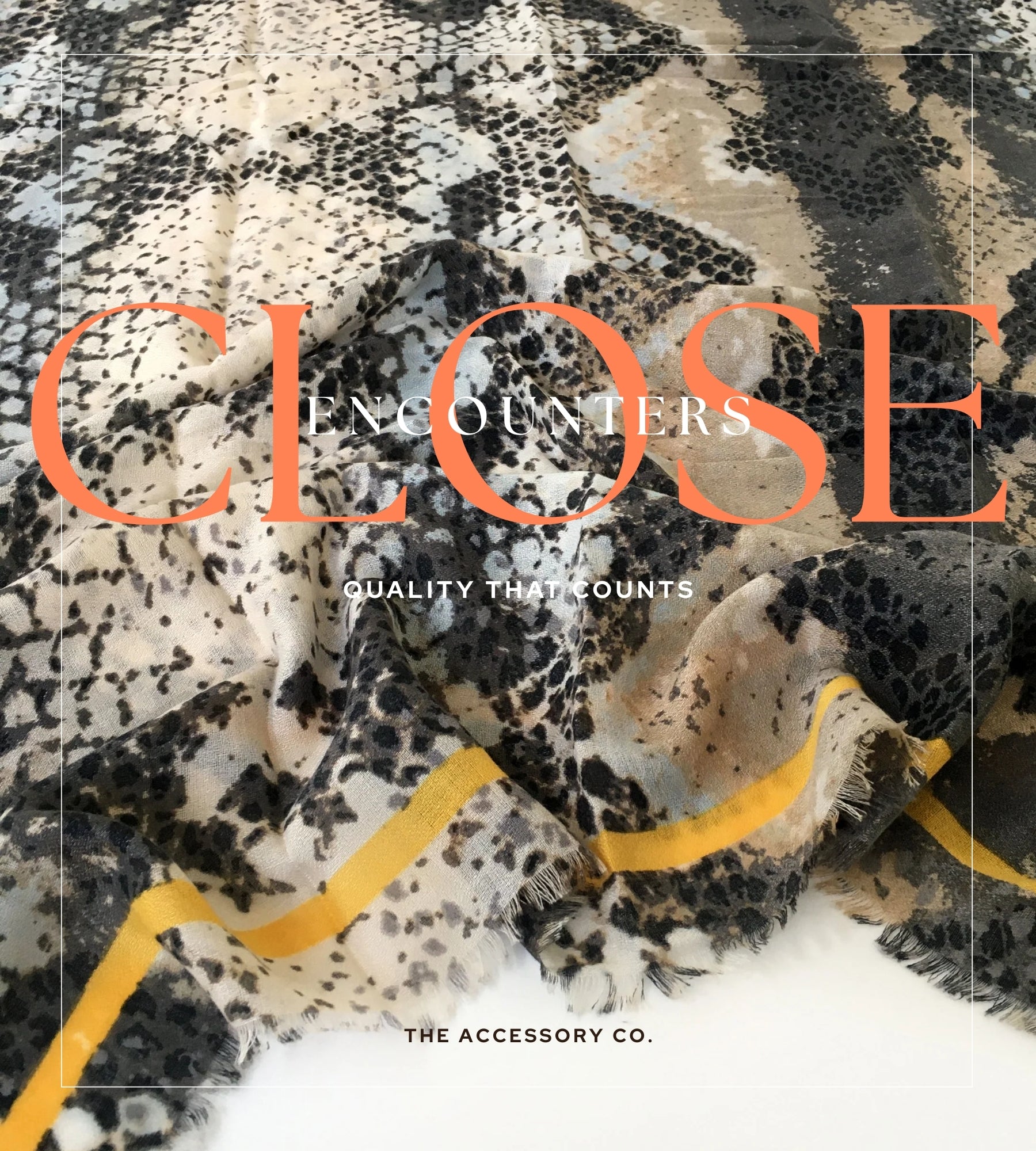 LARGE BEIGE SNAKESKIN PRINT SHAWL SCARF WITH STRIPE