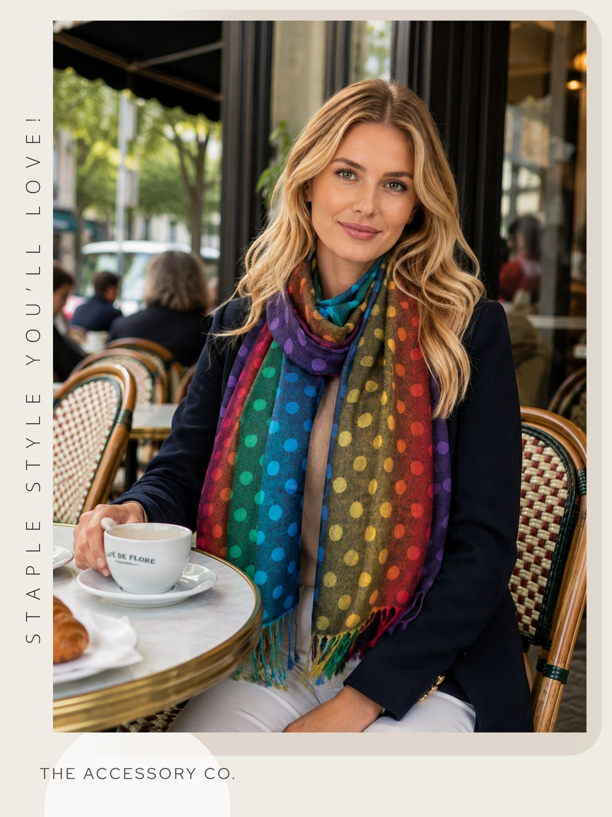 LARGE BLACK MULTI-COLOUR DOT PRINT PASHMINA SHAWL SCARF - A-SHU.CO.UK