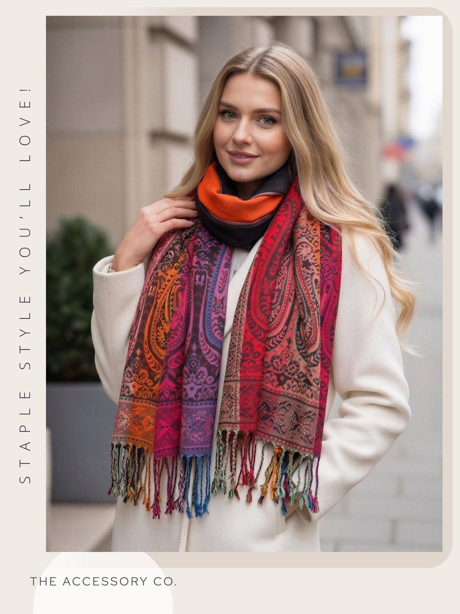 LARGE BLACK RAINBOW MULTI COLOUR PAISLEY PRINT PASHMINA SHAWL SCARF - A-SHU.CO.UK