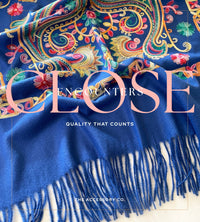 LARGE BLUE COLOURFUL PAISLEY CASHMERE COTTON BLEND WINTER SHAWL BLANKET SCARF