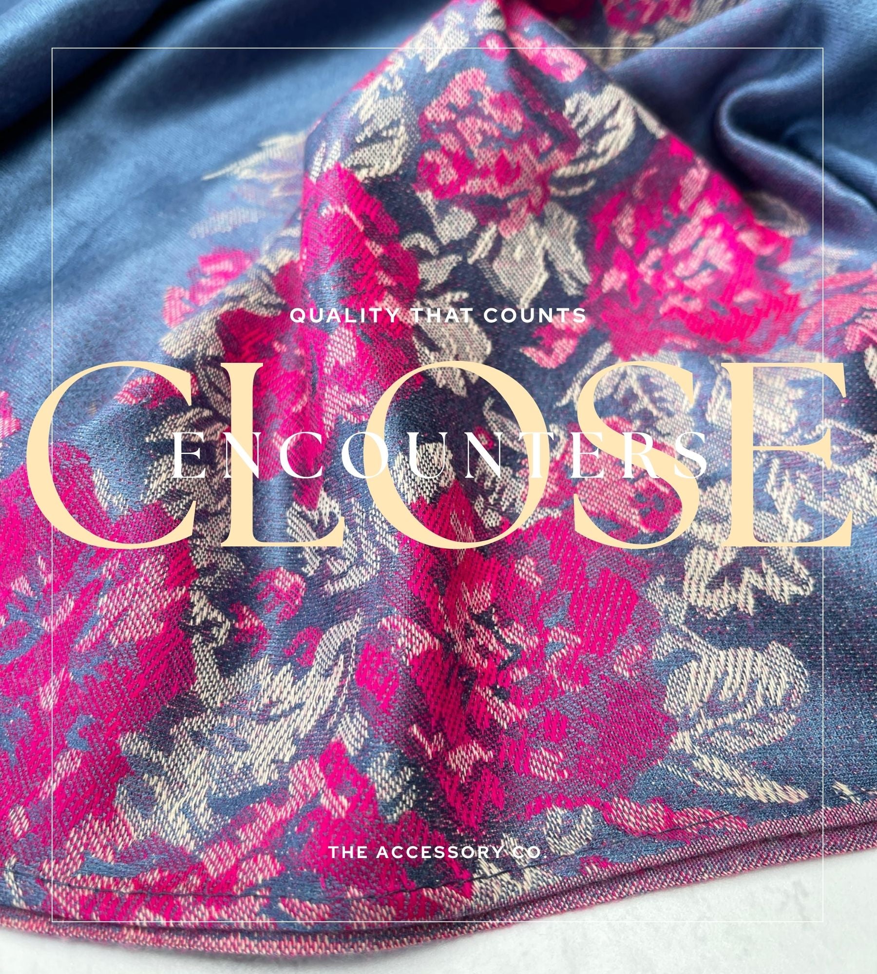 LARGE BLUE FLORAL PRINT SILKY FEEL PASHMINA SHAWL SCARF - A-SHU.CO.UK
