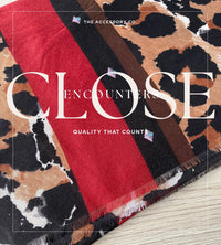 LARGE BROWN CAMEO LEOPARD PRINT SCARF