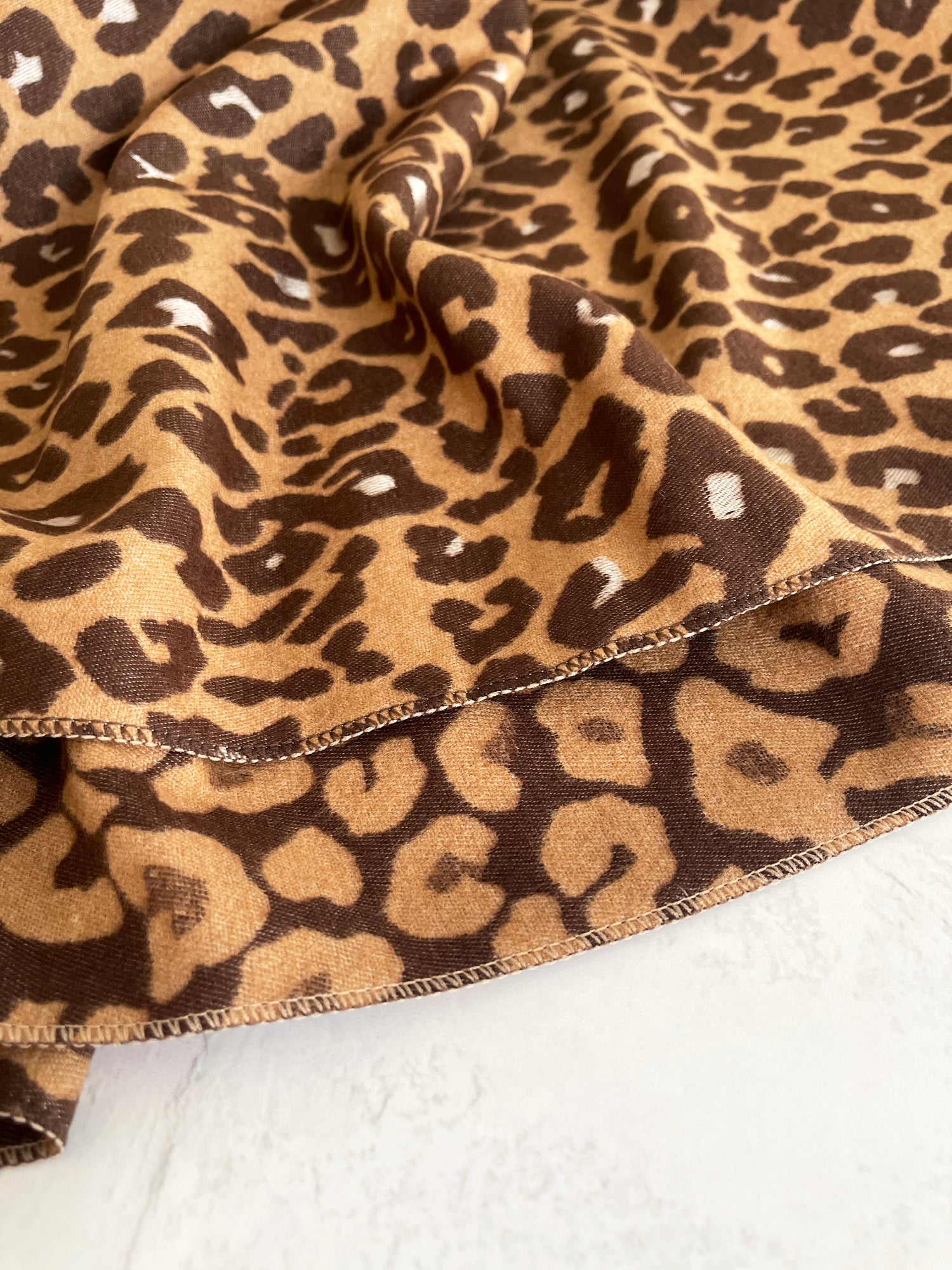 LARGE BROWN LEOPARD PRINT REVERSIBLE WINTER SHAWL BLANKET SCARF
