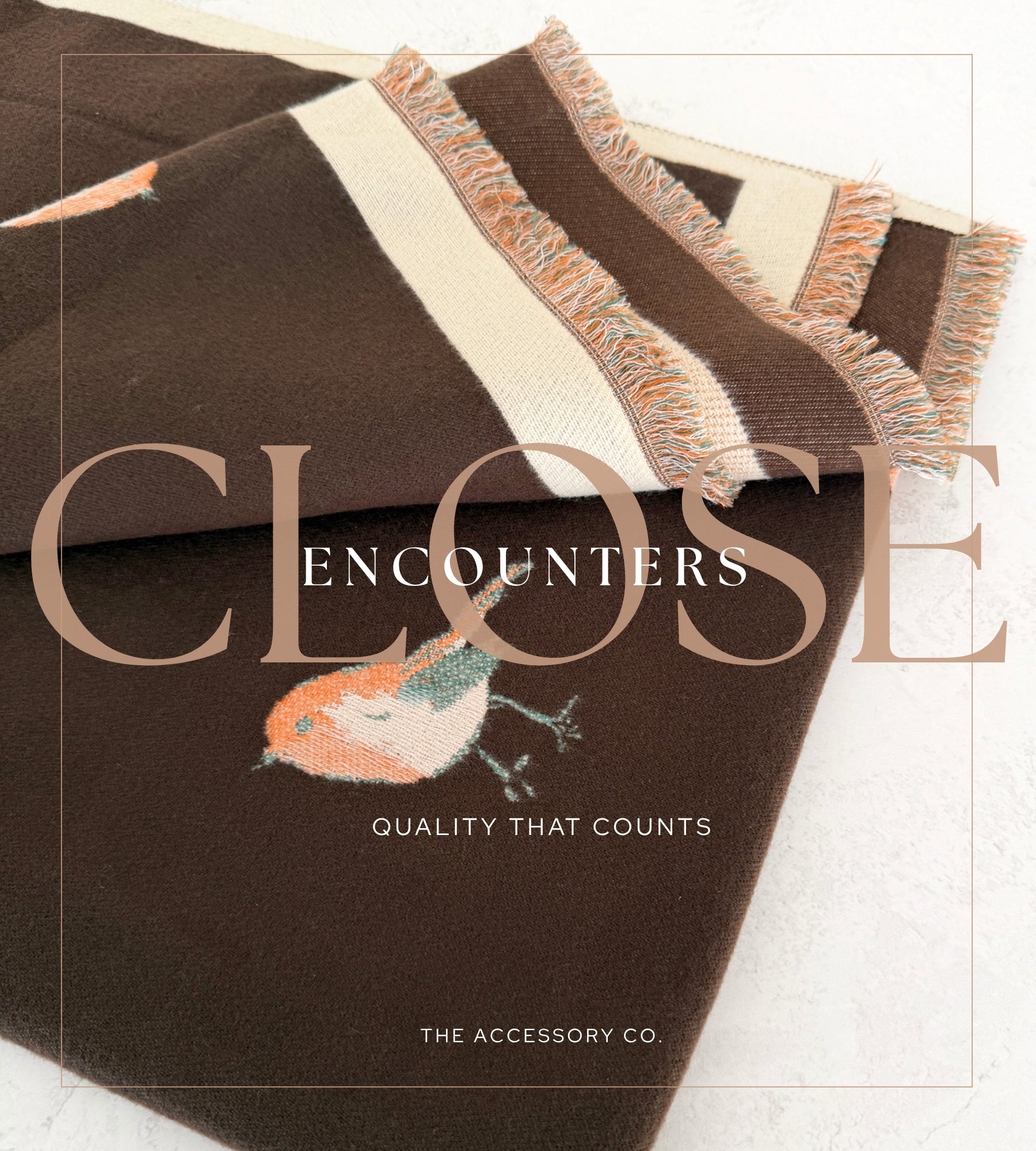 LARGE BROWN ROBIN REVERSIBLE WINTER SHAWL BLANKET SCARF