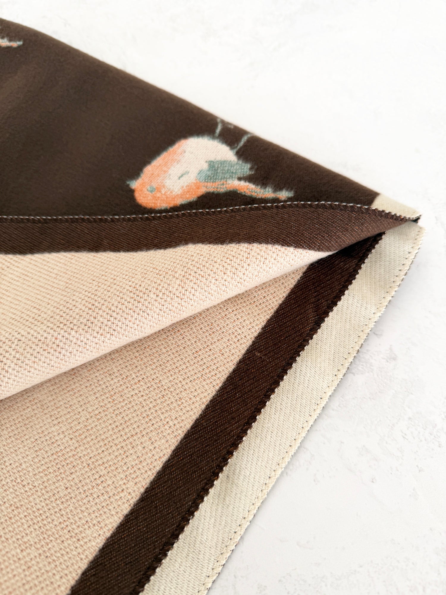 LARGE BROWN ROBIN REVERSIBLE WINTER SHAWL BLANKET SCARF