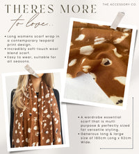 LARGE BROWN WOOL SPOTTY LEOPARD PRINT SCARF
