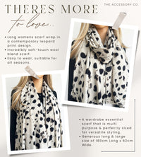 LARGE CREAM WOOL SPOTTY LEOPARD PRINT SCARF