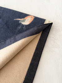 LARGE DENIM BLUE ROBIN REVERSIBLE WINTER SHAWL BLANKET SCARF