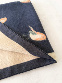 LARGE DENIM BLUE ROBIN REVERSIBLE WINTER SHAWL BLANKET SCARF