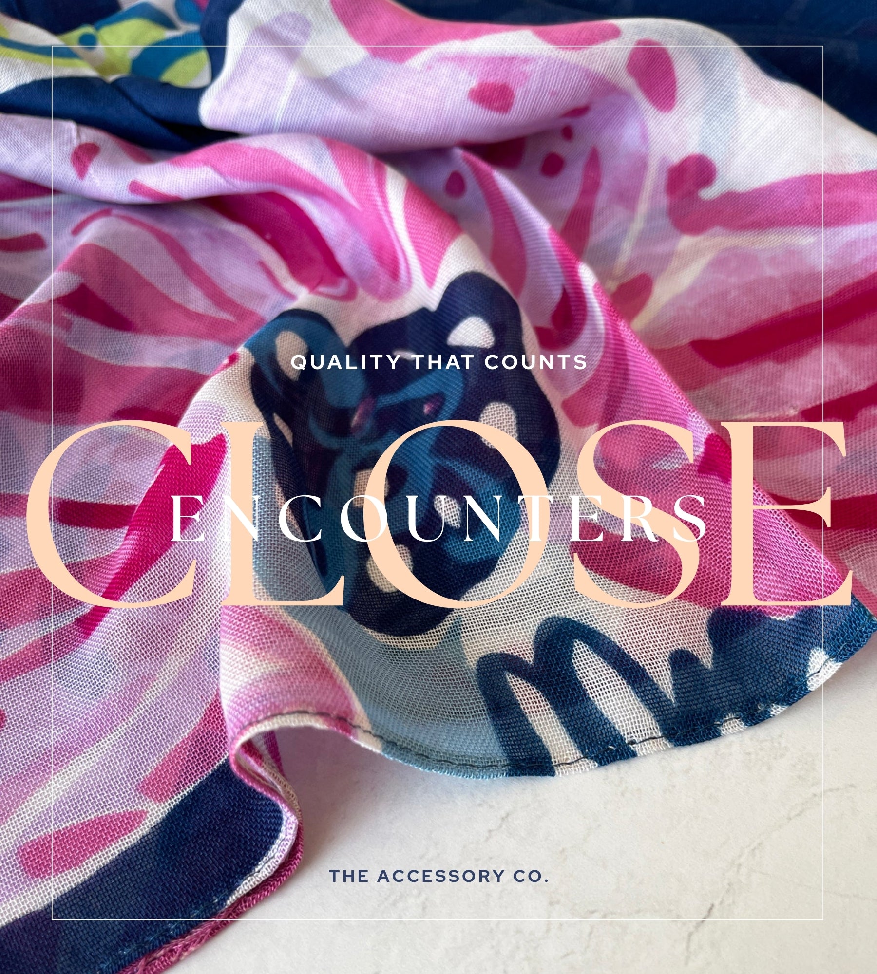 LARGE FUCHSIA NAVY BLUE BRIGHT FLORAL COTTON MIX SCARF