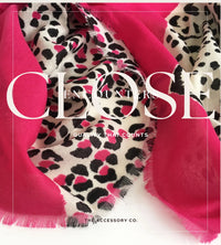 LARGE FUCHSIA PINK TIGER AND LEOPARD PRINT SHAWL SCARF - A-SHU.CO.UK