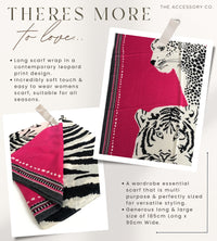 LARGE FUCHSIA PINK TIGER AND LEOPARD PRINT SHAWL SCARF - A-SHU.CO.UK