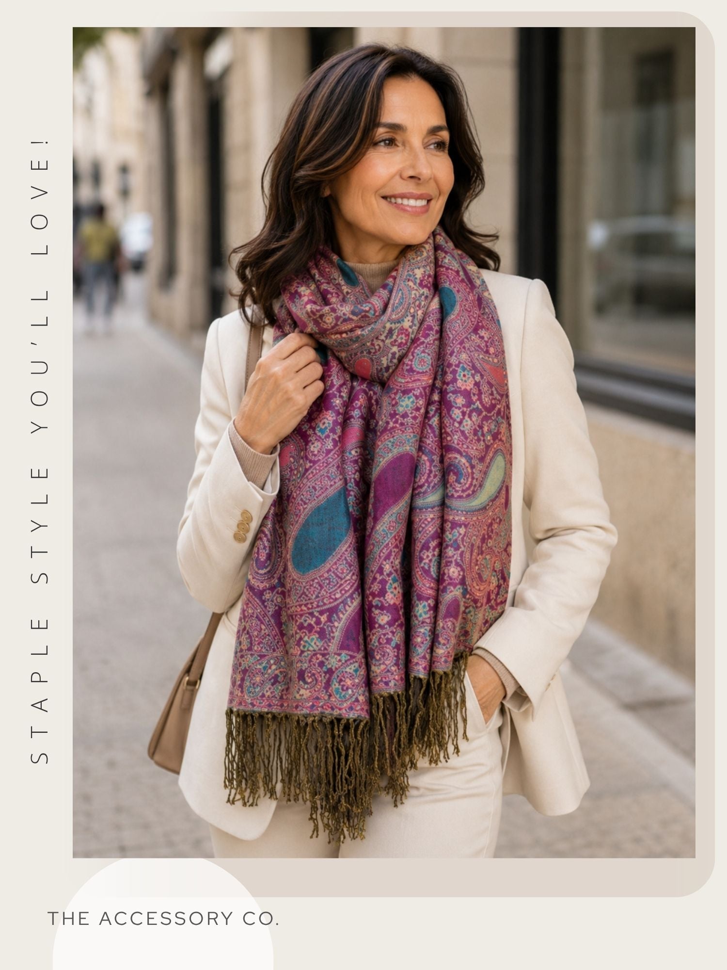 LARGE FUSCHIA PINK MULTI COLOUR PAISLEY PRINT PASHMINA SHAWL SCARF - A-SHU.CO.UK