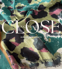 LARGE GREEN CAMEO LEOPARD PRINT SCARF