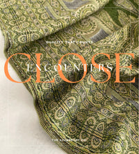 LARGE GREEN REVERSIBLE GEOMETRIC PAISLEY PRINT PASHMINA SHAWL SCARF WRAP - A-SHU.CO.UK