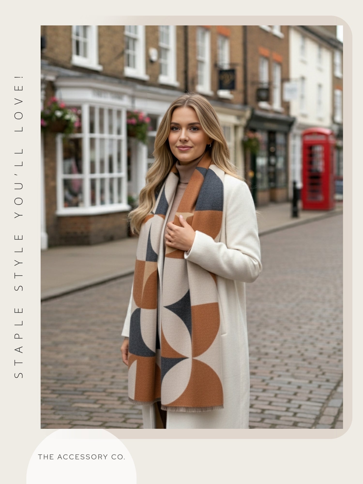 LARGE GREY CASHMERE RETRO PRINT REVERSIBLE WINTER SHAWL BLANKET SCARF