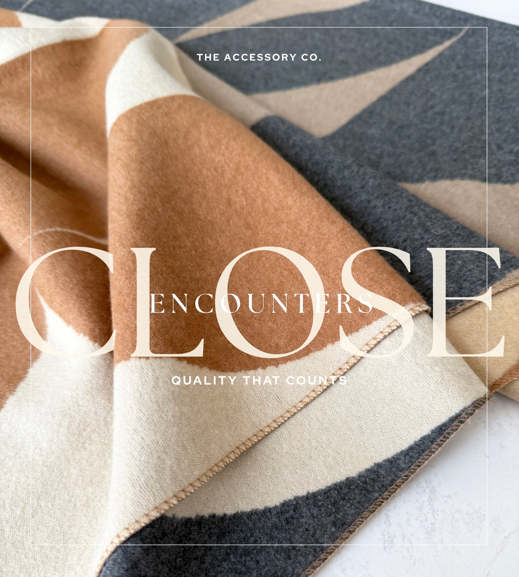 LARGE GREY CASHMERE RETRO PRINT REVERSIBLE WINTER SHAWL BLANKET SCARF