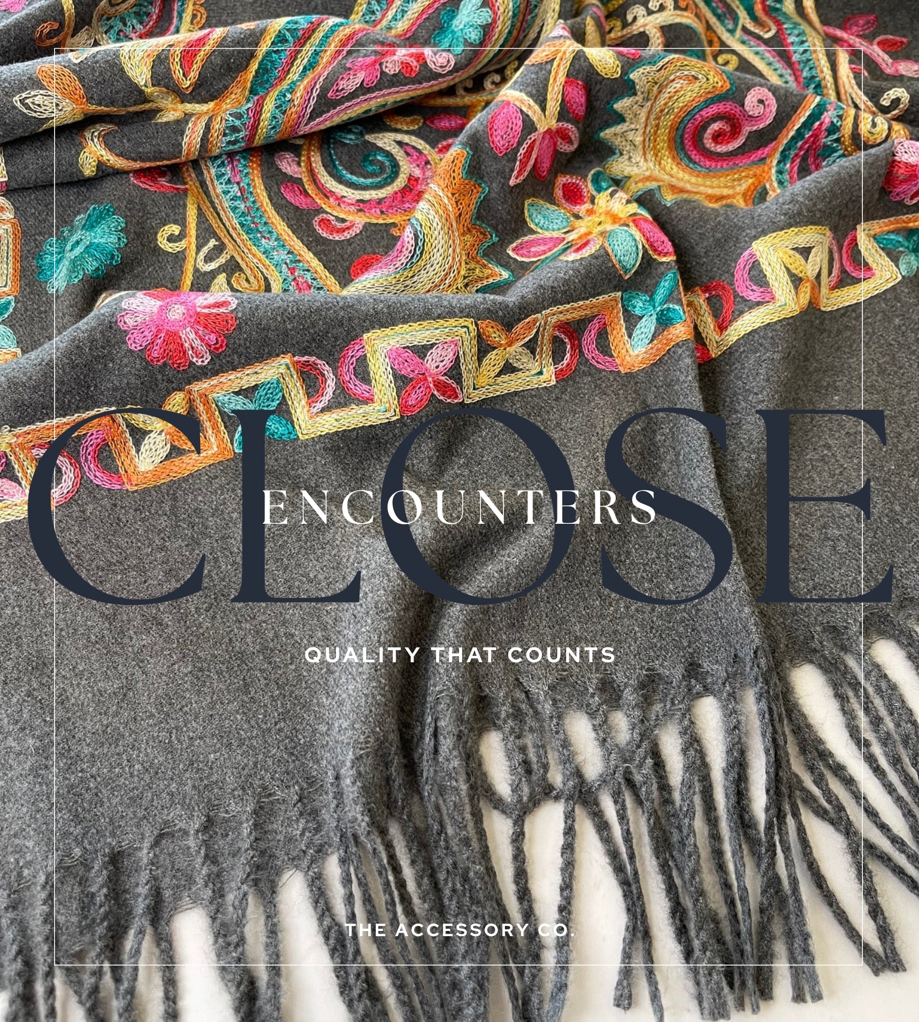 LARGE GREY COLOURFUL PAISLEY CASHMERE COTTON BLEND WINTER SHAWL BLANKET SCARF