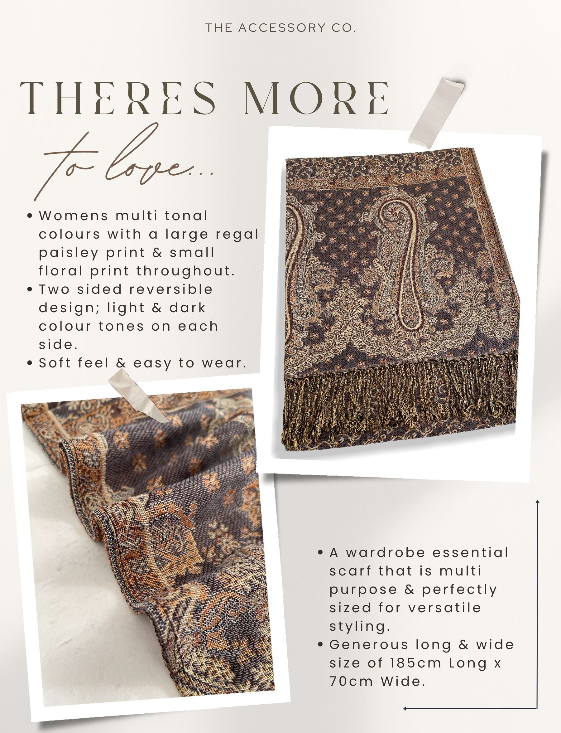 LARGE GREY REVERSIBLE MULTI COLOUR PAISLEY PRINT PASHMINA SHAWL SCARF WRAP - A-SHU.CO.UK