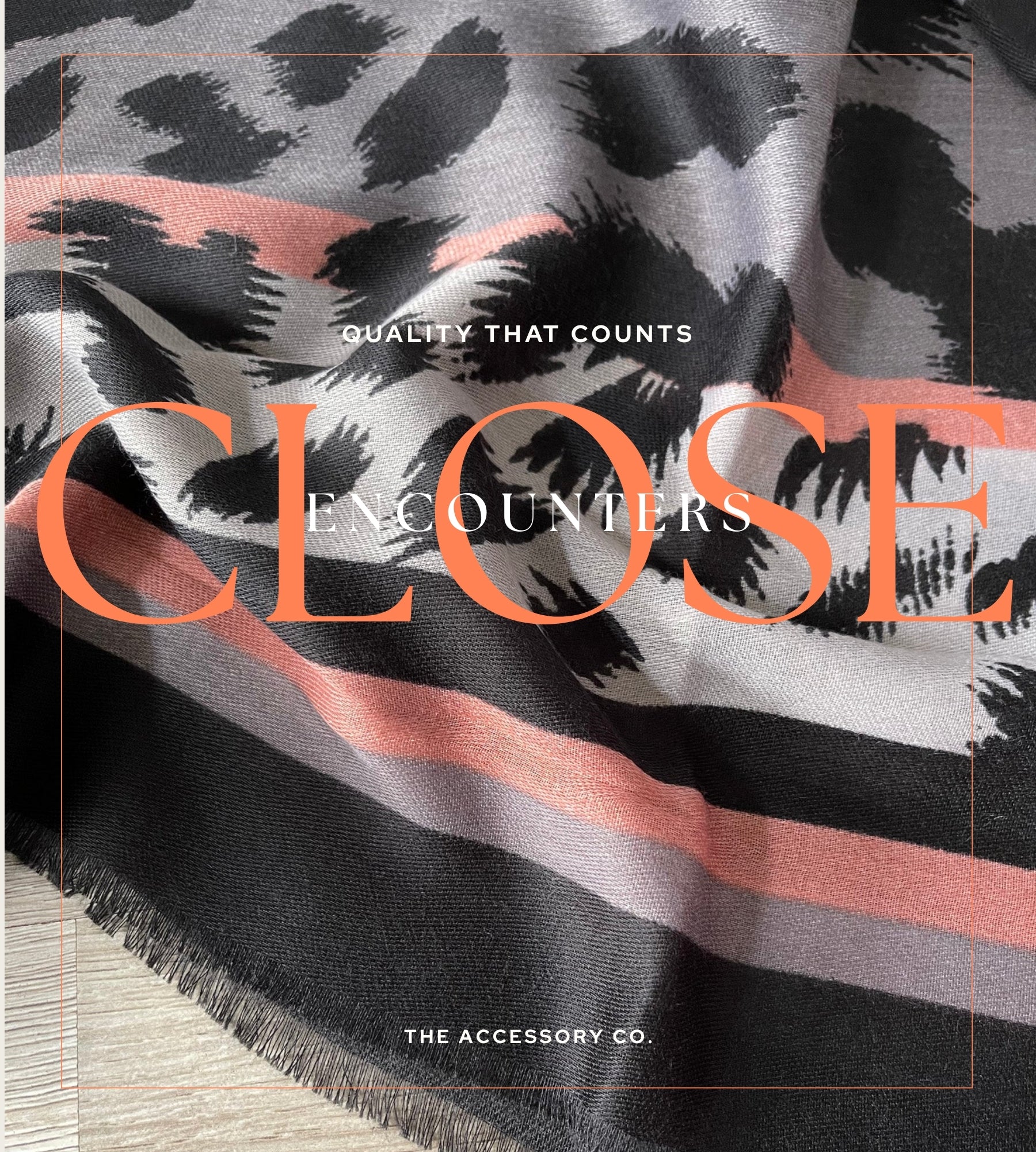 LARGE GREY STRIPE LEOPARD PRINT SCARF