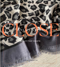 LARGE GREY STRIPE LEOPARD PRINT SHAWL SCARF