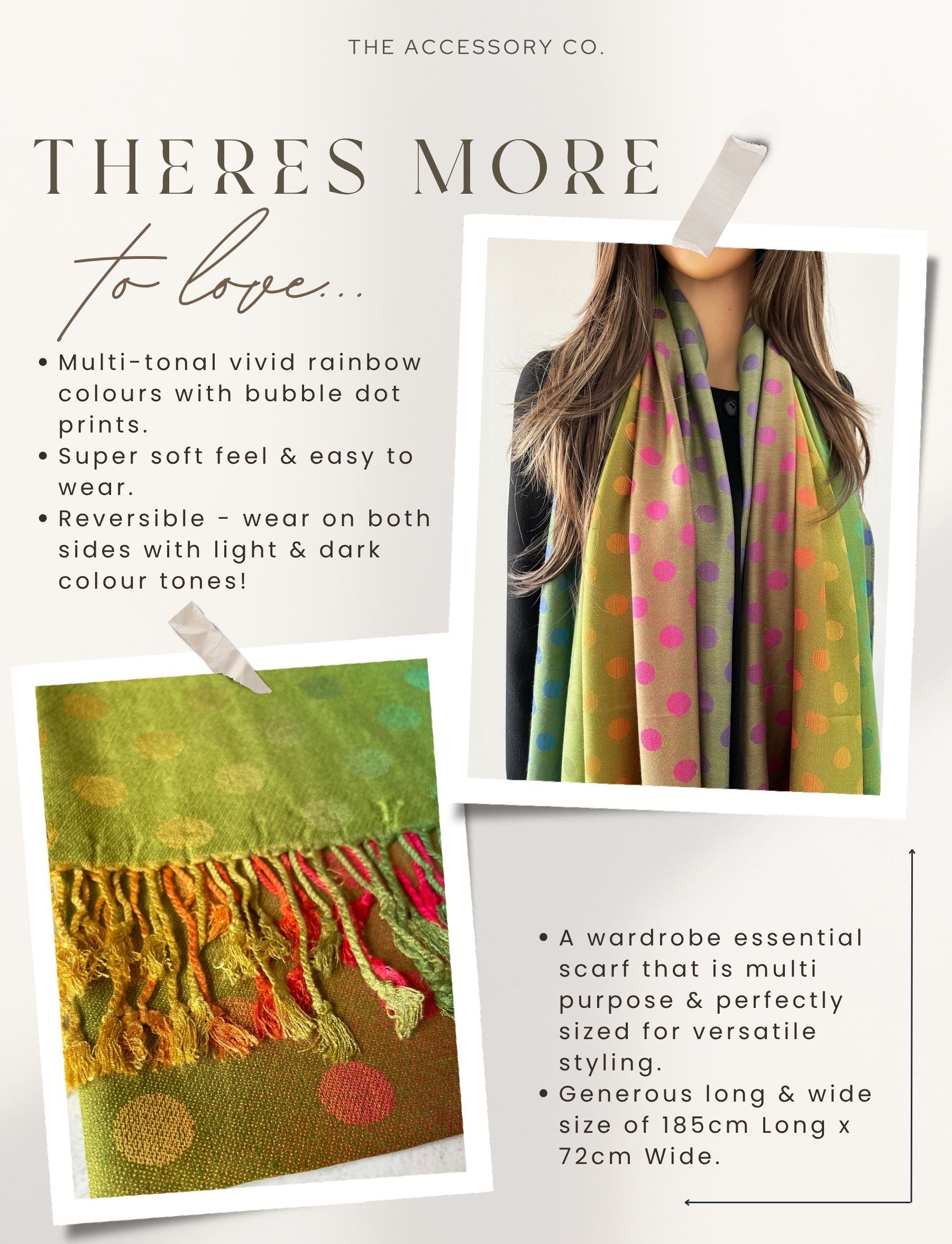 LARGE LIME YELLOW MULTI-COLOUR DOT PRINT PASHMINA SHAWL SCARF - A-SHU.CO.UK