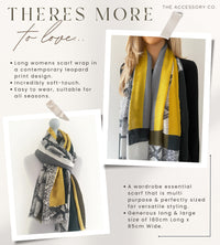 LARGE MUSTARD YELLOW BLOCK PRINT SNAKESKIN SHAWL SCARF