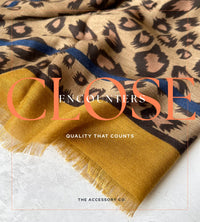 LARGE MUSTARD YELLOW STRIPE LEOPARD PRINT SCARF