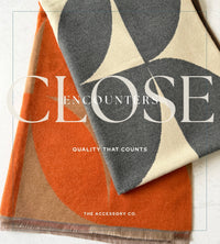 LARGE ORANGE CASHMERE RETRO PRINT REVERSIBLE WINTER SHAWL BLANKET SCARF
