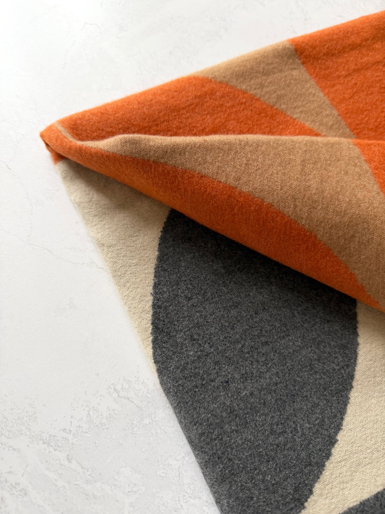 LARGE ORANGE CASHMERE RETRO PRINT REVERSIBLE WINTER SHAWL BLANKET SCARF