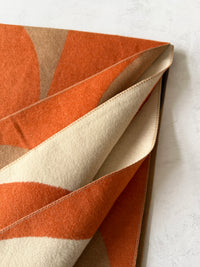 LARGE ORANGE CASHMERE RETRO PRINT REVERSIBLE WINTER SHAWL BLANKET SCARF